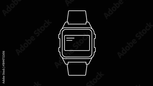 Smartwatch with digital display on wristband.