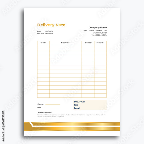 Professional Delivery Note Template with QR Code