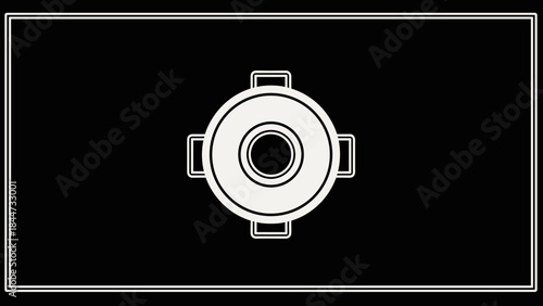 Simple Line Drawing of Camera Lens.