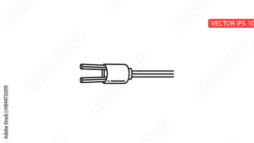 Simple Line Drawing of Electrical Plug.