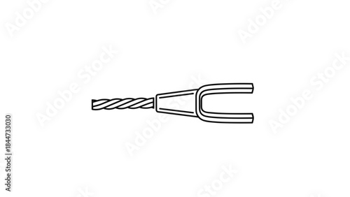 Simple Line Drawing of Tuning Fork.