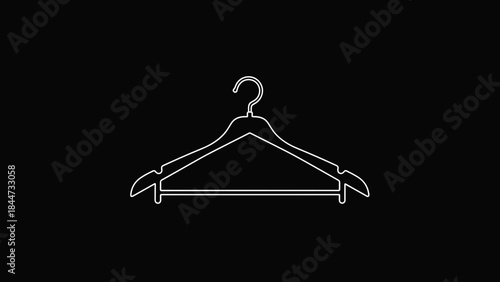 Simple White Coat Hanger on Black.