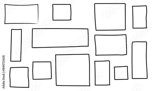 A collection of variously sized rectangles