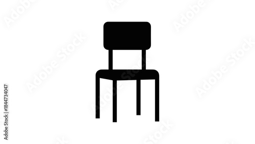 Simple Black Chair Silhouette Design Element.
