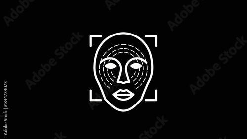 Facial Recognition Technology Illustration Simple Design.