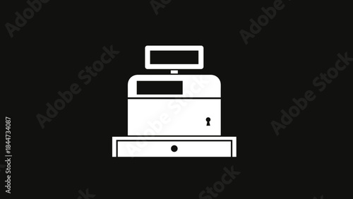 Simple White Safe Icon on Black Background.