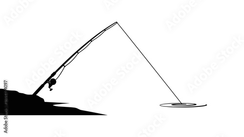 Desk Lamp Silhouette Isolated on White Background.