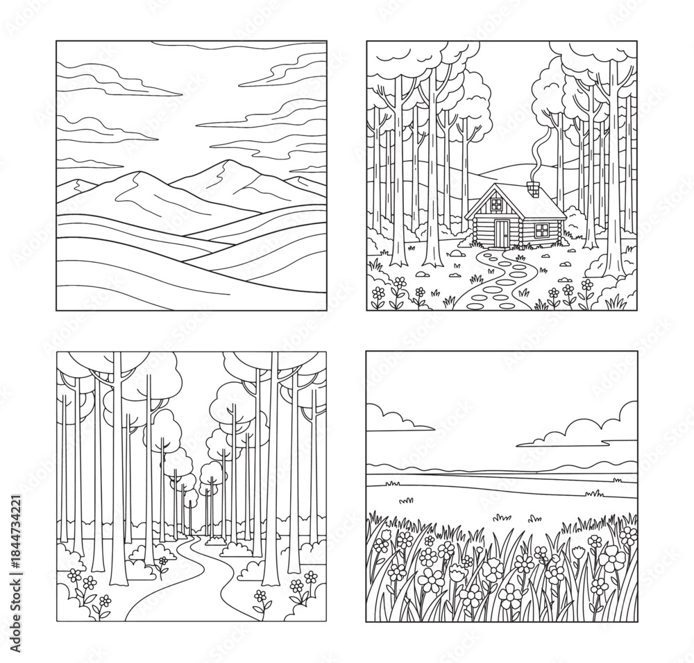 Obraz premium Stress relief: Coloring pages for kids and teens