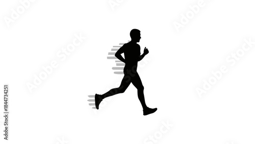 Silhouette of a Running Man.