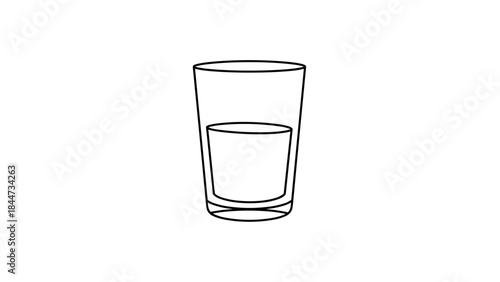 Simple Line Drawing of a Glass.