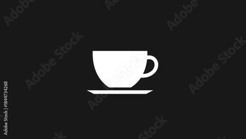 White Coffee Cup on Saucer.