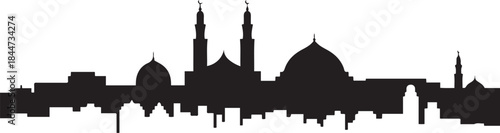 Damascus skyline. design Vector black silhouette