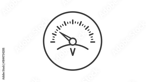 Simple Black and White Voltmeter Icon.