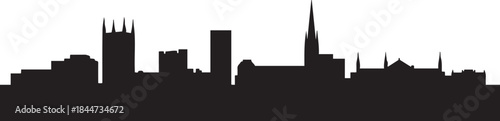 Wolverhampton Skyline UK City. design Vector black silhouette