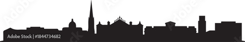 Wolverhampton Skyline UK City. design Vector black silhouette