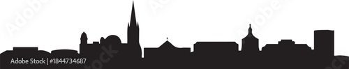 Wolverhampton Skyline UK City. design Vector black silhouette