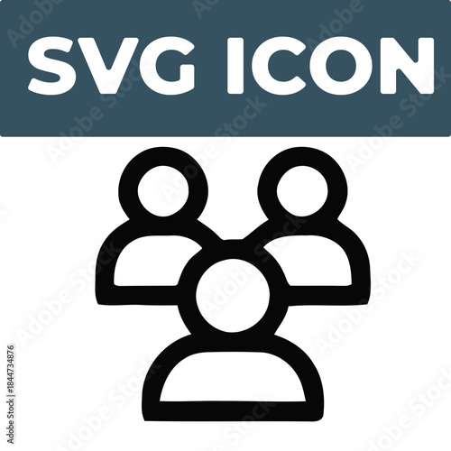 Three Person Icon outline