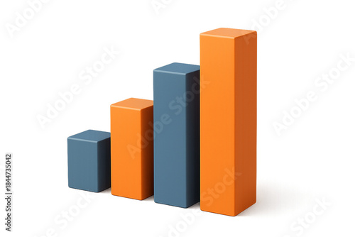 Chart of Rising: A vibrant graph of vertical bars showcases a trend of growth. The illustration demonstrates the upward movement and is perfect for depicting success and progress.