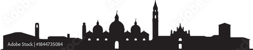 Padua Skyline Italy. design Vector black silhouette