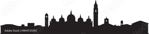 Padua Skyline Italy. design Vector black silhouette