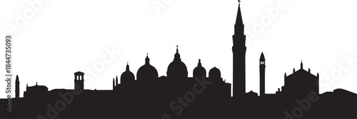 Padua Skyline Italy. design Vector black silhouette