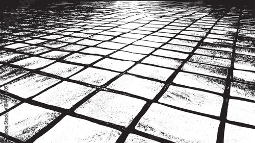 Geometric floor tiles in a monochrome pattern, showcasing a unique texture. Flat design, vector illustration, suitable for various graphic applications.