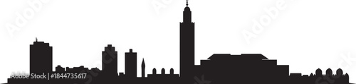 Casablanca, Morocco, cityscape illustration skyline. design Vector black silhouette