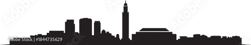 Casablanca, Morocco, cityscape illustration skyline. design Vector black silhouette
