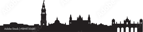 Seville Skyline City Silhouette Spain Landmark. design Vector black silhouette