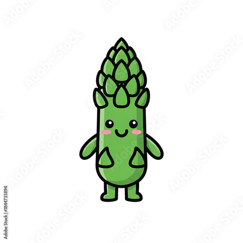 Asparagus Cartoon Character.
