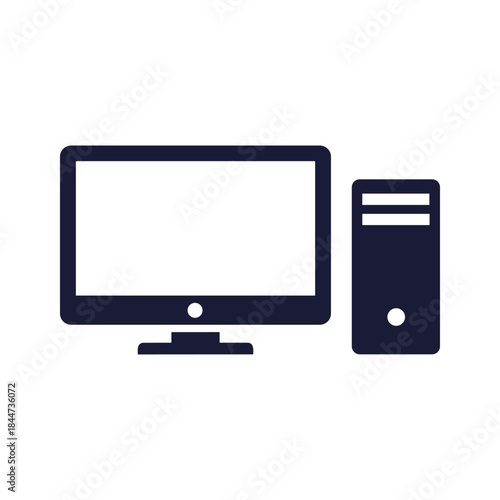 Desktop computer system with monitor and cpu