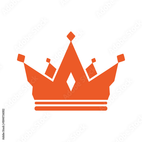 Orange crown icon on white background