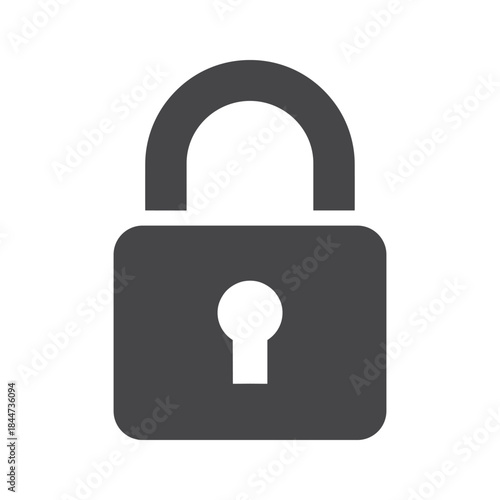 Unlocked padlock icon with keyhole