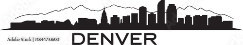 Detailed Denver skyline vector illustration. Denver. design Vector black silhouette