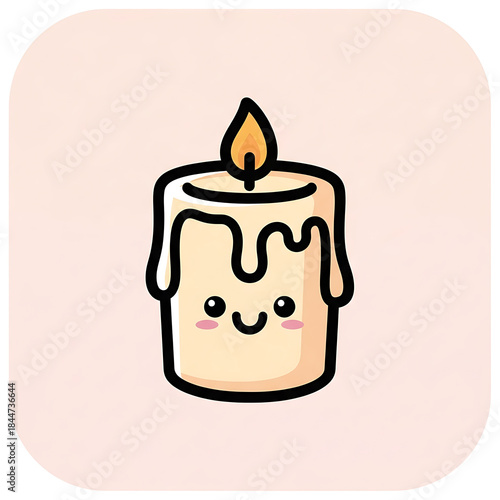 Cute Candle with Face.