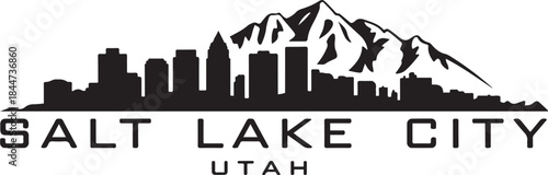 salt lake city UTAH t shirt graphic design. design Vector black silhouette