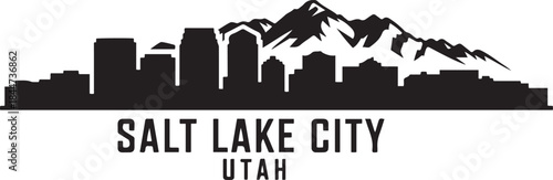 salt lake city UTAH t shirt graphic design. design Vector black silhouette