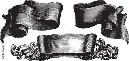 Abstract ribbon vector illustration. Decorative banners in elegant style, suitable for various design contexts in a set.