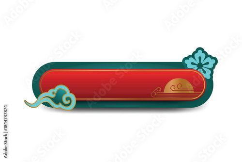 Chinese round frame element decorative isolated eps 10