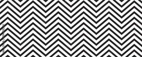 Black zig zag pattern seamless texture isolated on white