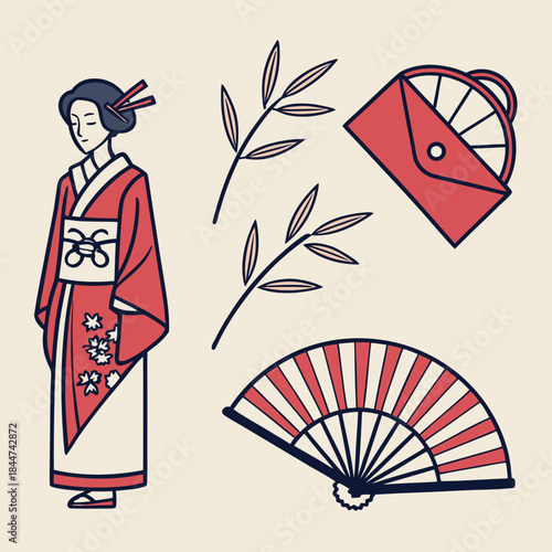 japanese geisha with fan
