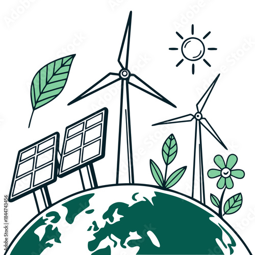 Protecting the environment with renewable energy sources and sustainable practices globally