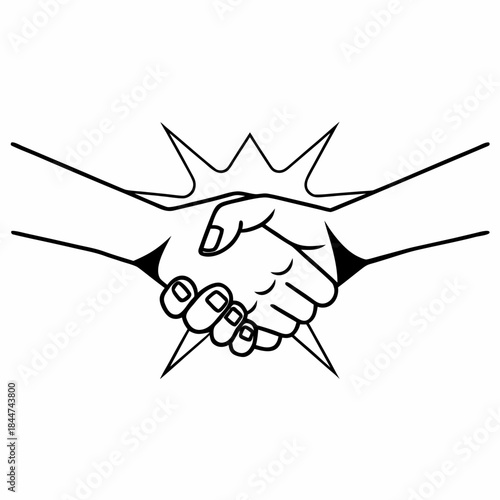 Creative abstract handshake symbol for teamwork vector illustration