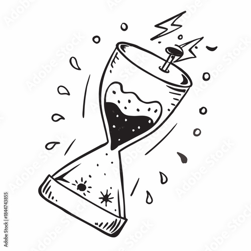 Hand drawn checklist productivity concept vector illustration