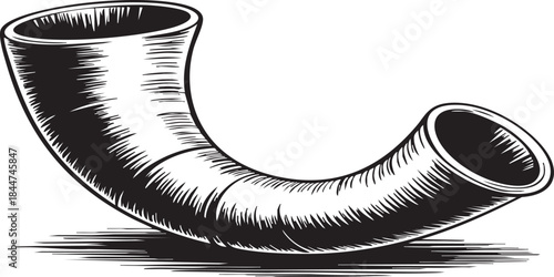 Vintage hand drawn plumbing pipe illustration