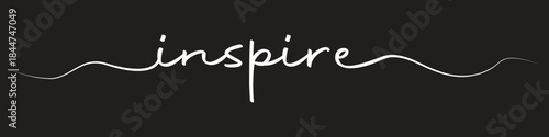 Inspire Minimal Handwritten Script on Black Background