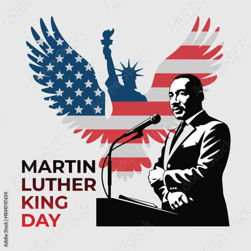 Martin luther king day celebration illustration