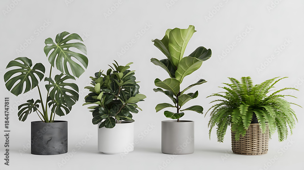 Fototapeta premium green plant in a pot image isolated on white background