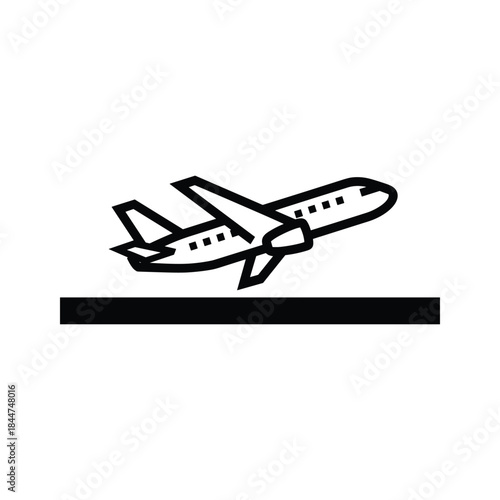 Airplane taking off from runway