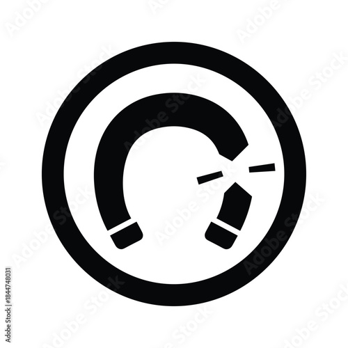 Magnet icon symbolizing attraction and magnetic field